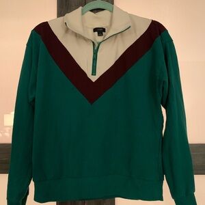 J. Crew Stretch Terry colorblock half zip sweatshirt and joggers matching set